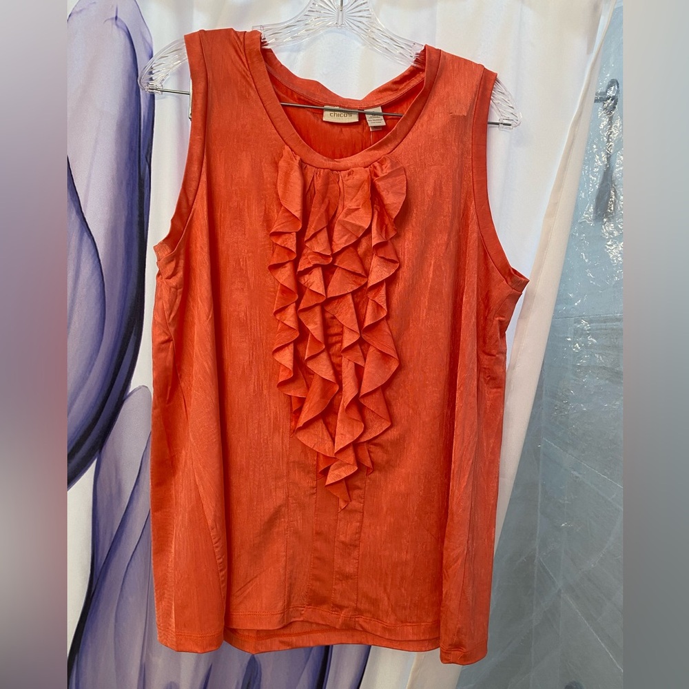 Chico’s Waterfall Tank - Promise Salmon/Orange Color; Size 3 (Chico’s sizing)